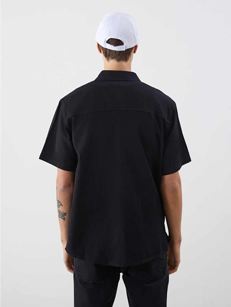 Relaxed Fit Short Sleeve Men's Denim Shirt -S5KA53Z8-326