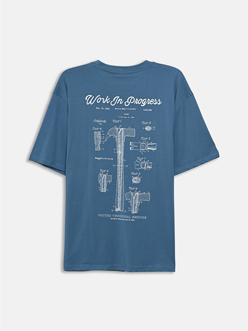 XSIDE Crew Neck Short Sleeve Printed Combed Cotton Men's T-shirt