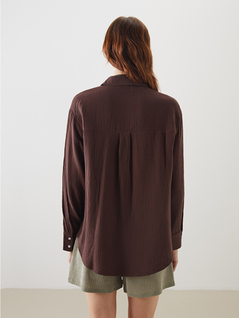LCW Vision Loose Fit Muslin Women's Shirt - S5L008Z8-D7V - LC Waikiki