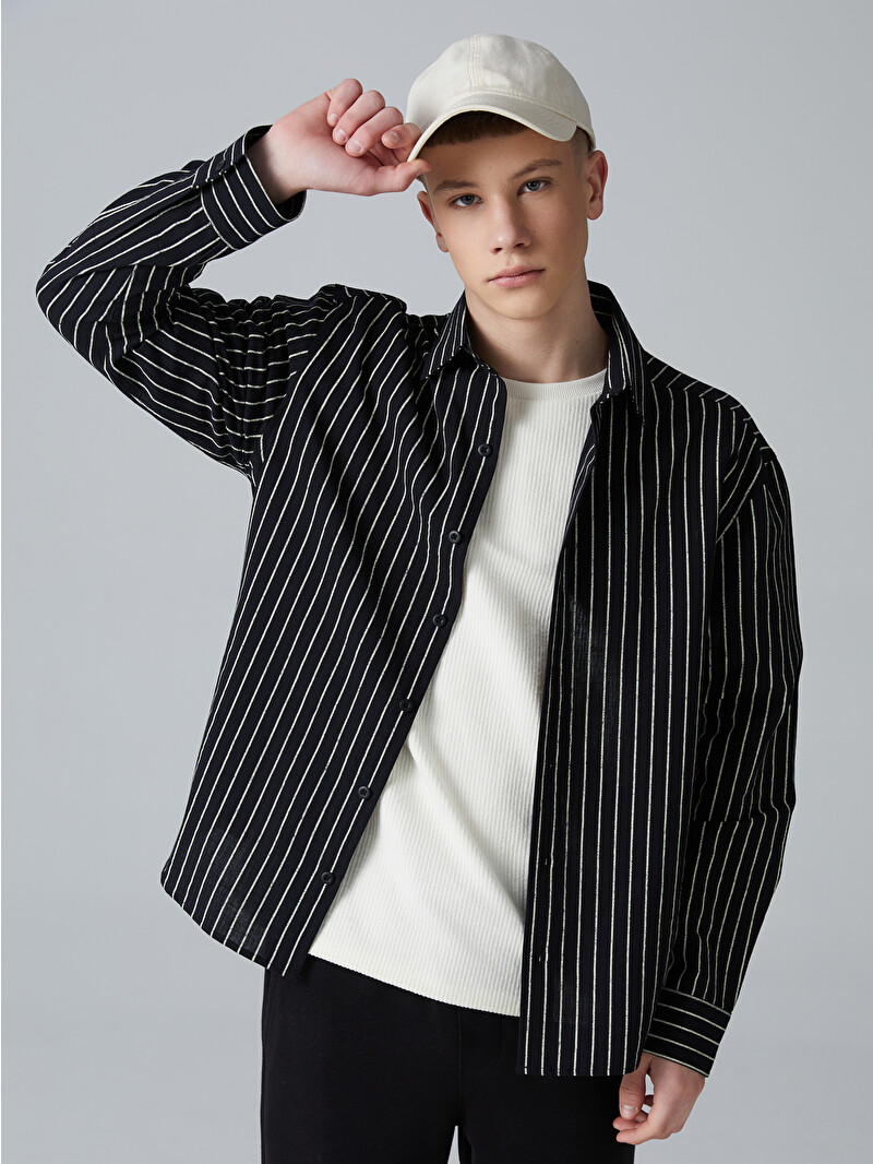 LCW Teen Long Sleeve Striped Young Men's Shirt - S5O978Z4-CVL | LC