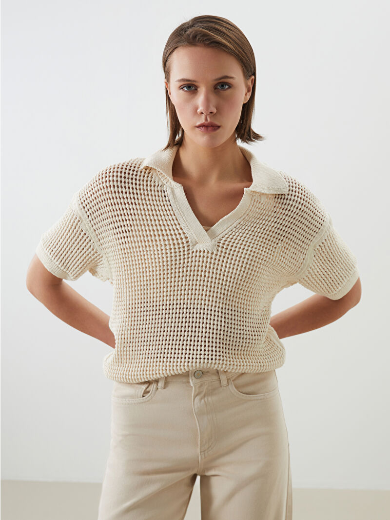 LCW Vision Polo Neck Hole-Knitted Women's Knitwear Sweater