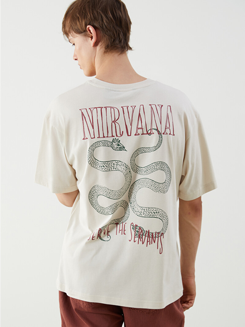 XSIDE Bisiklet Yaka Nirvana Lisanslı Penye Erkek Tişört - S5OC22Z8