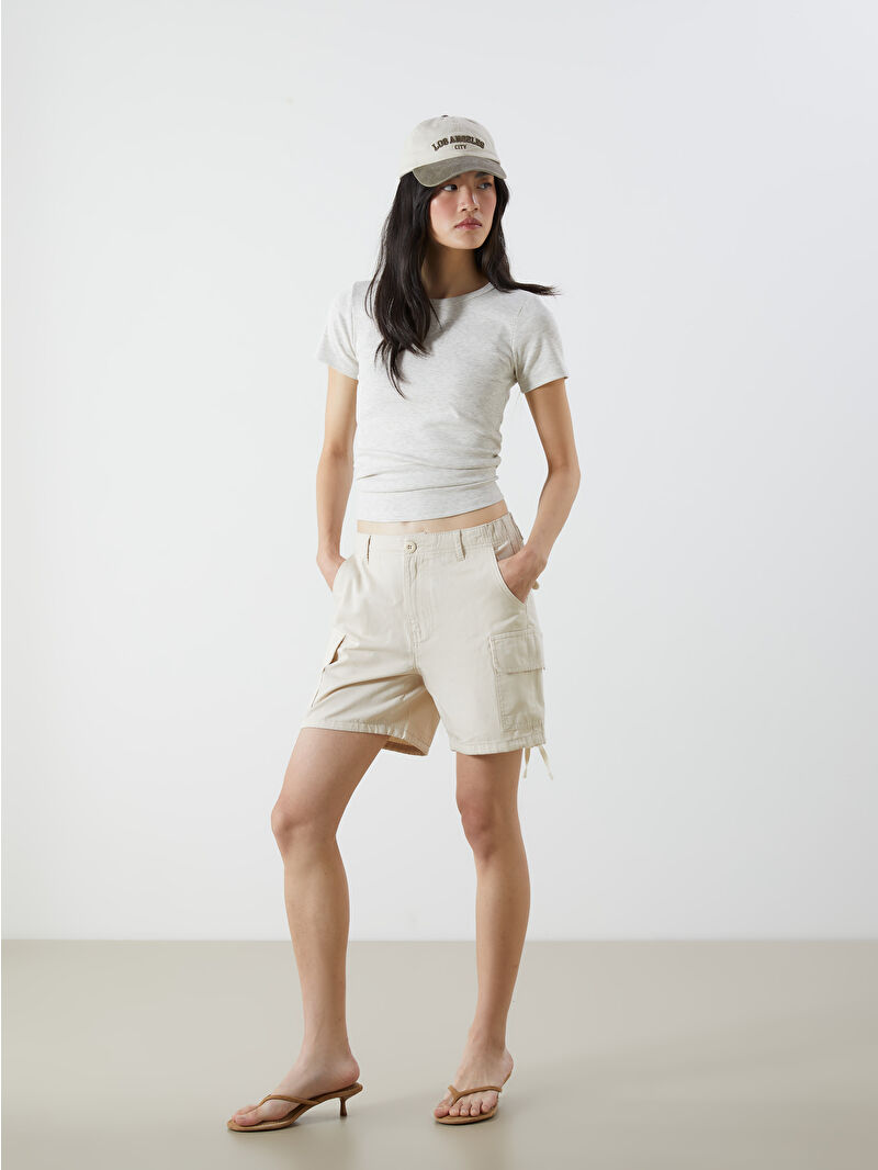 ハーフ・ショートパンツ LMC WIDE CARGO SHORTS beige 0LM24SHP103BEG JIGGYS SHOP パンツ ワイドシルエット カーゴ イージー ハーフ