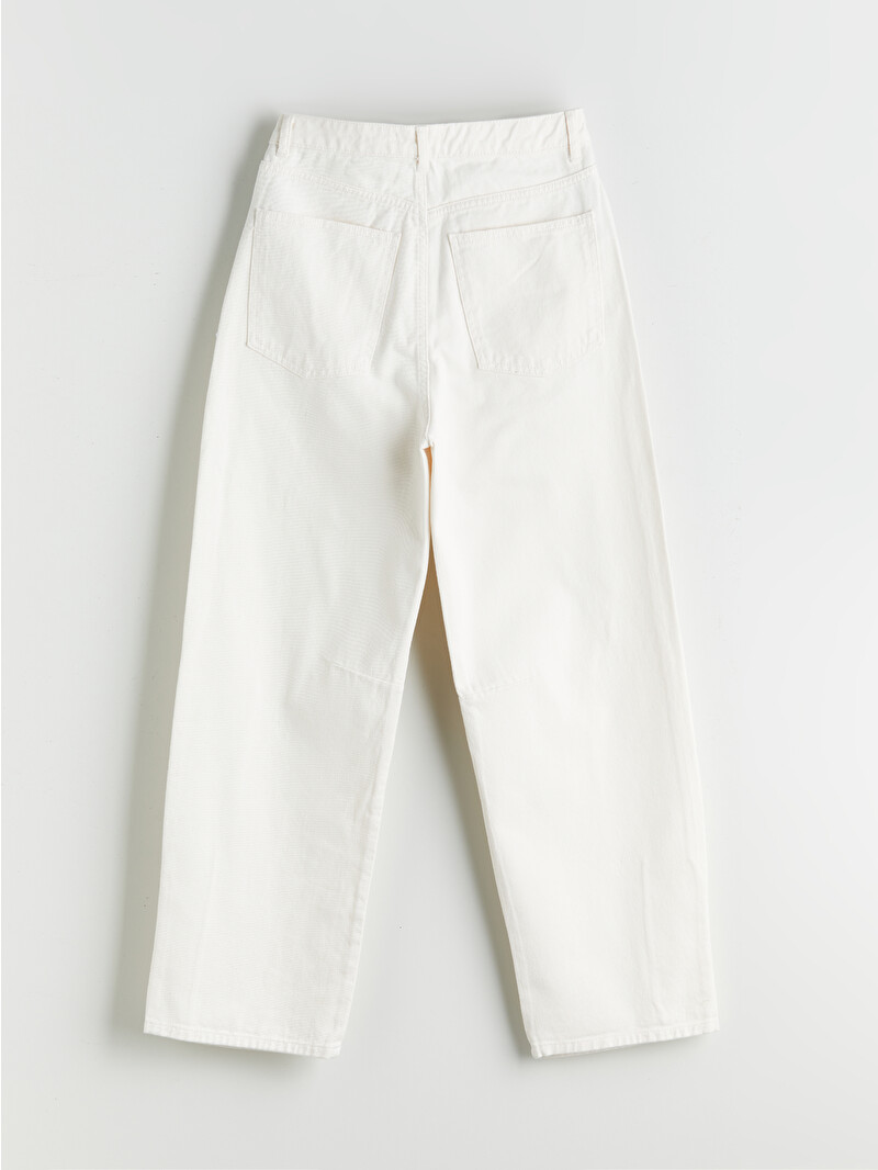XSIDE Beyaz Baggy Fit Kadın Jean Pantolon - S5Q391Z8-R9J | LCW