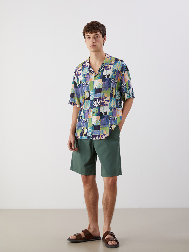 XSIDE Relaxed Fit Twill Men's Shorts - S5QD68Z8-J1W | LC Waikiki