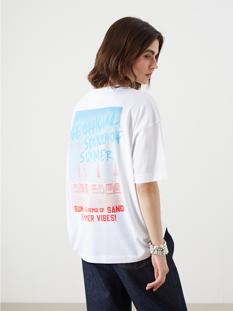 LCW Vision Crew Neck Printed Oversize Women's T-Shirt - S5QO38Z8