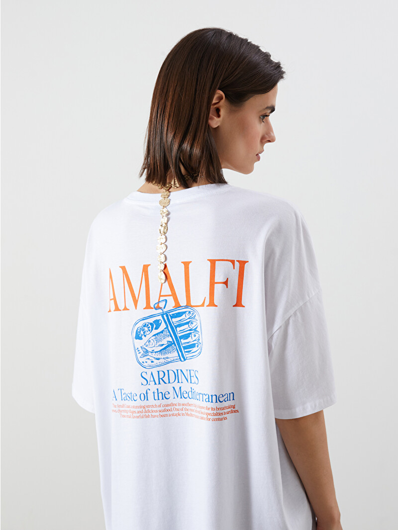 LCW Vision Crew Neck Printed Oversize Women's T-Shirt - S5R139Z8