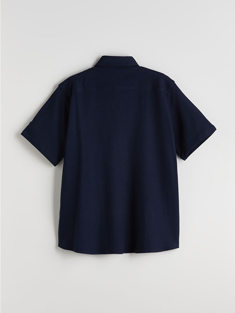 NAO 麻100% SOUTHBLUE Regular Fit Short Sleeve Men's Shirt -S5R602Z8-RFH