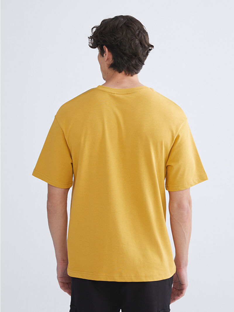 XSIDE Sarı Bisiklet Yaka Penye Erkek Tişört - W50162Z8-GCY | LCW
