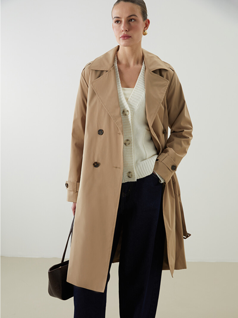 LCWAIKIKI Classic Jacket Neck Women's Trenchcoat - W50797Z8-CR8