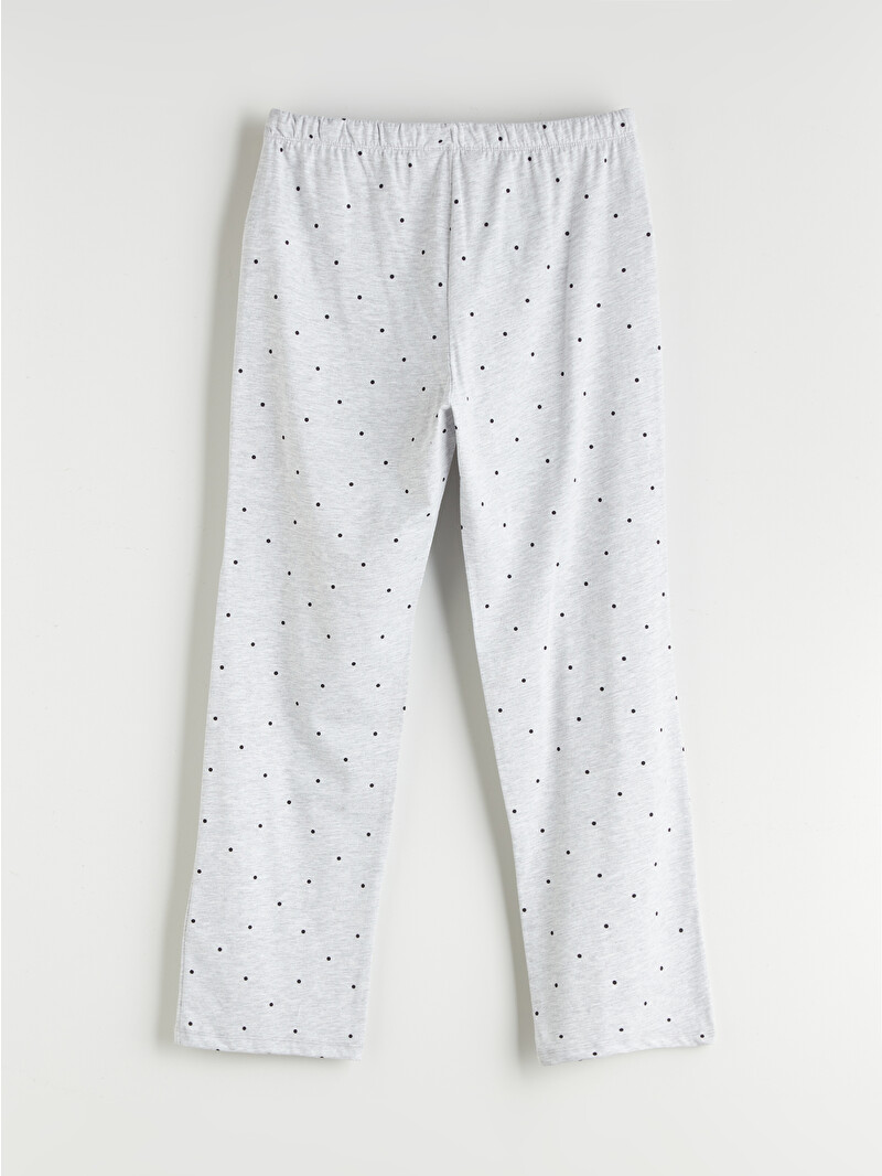 LCW DREAM Gri Büyük Beden Beli Lastikli Puantiyeli Kadın Pijama