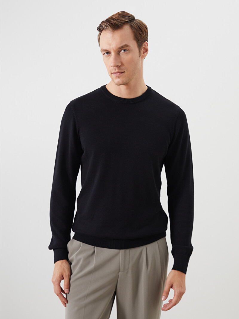 LCWAIKIKI Classic Crew Neck Long Sleeve Men's Tricot Sweater