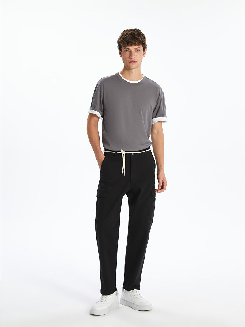 XSIDE Siyah Standart Kalıp Gabardin Erkek Pantolon - W52486Z8-RQL