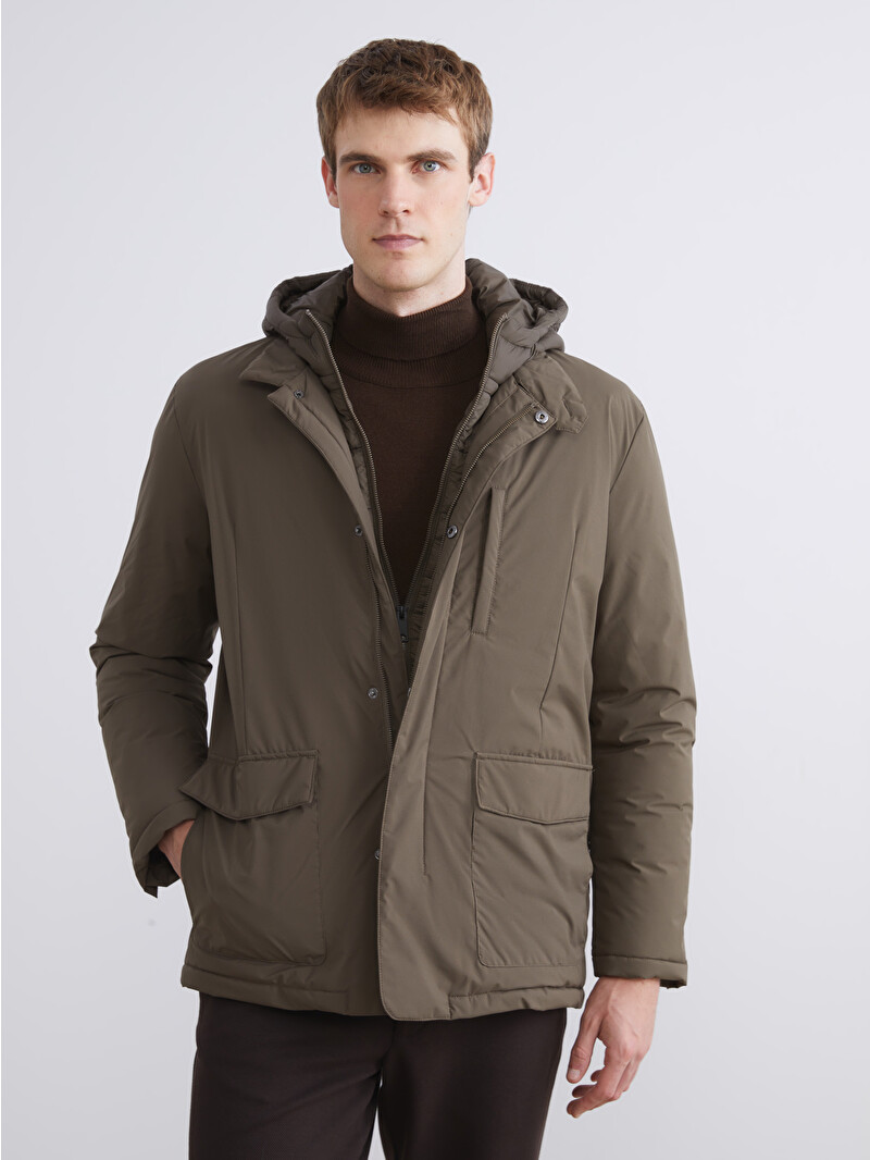 SOUTHBLUE Standard Fit Hooded Men's Coat - W55056Z8-HDA - LC Waikiki