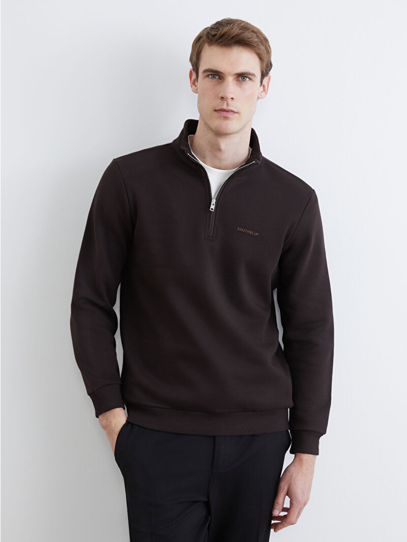 ゆー XSIDE Lacivert Bisiklet Yaka Erkek Sweatshirt - W5IR58Z8-J2Y | LCW