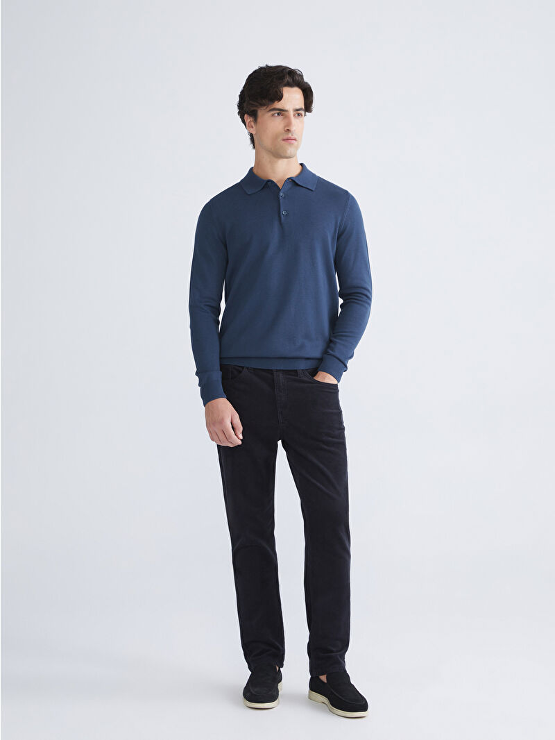 LCWAIKIKI Classic Lacivert Standart Kalıp Kadife Erkek Chino