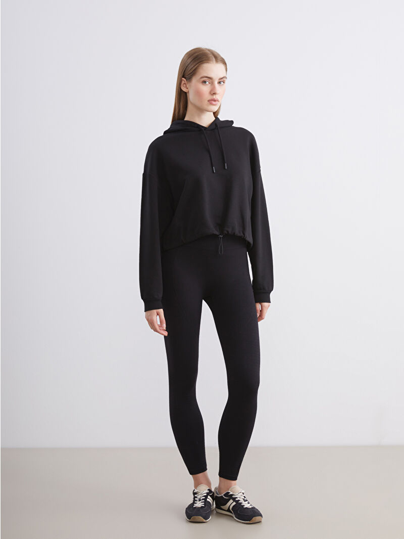 KOOR SPORT Oversize Crop Women's Thick Hoodie - W57980Z8-CVL - LC