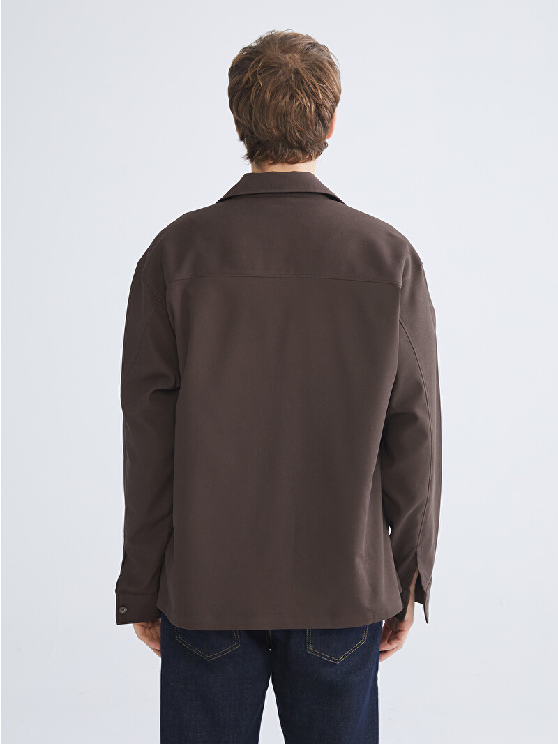 XSIDE Comfortable Fit Long Sleeve Velvet Men's Shirt Jacket