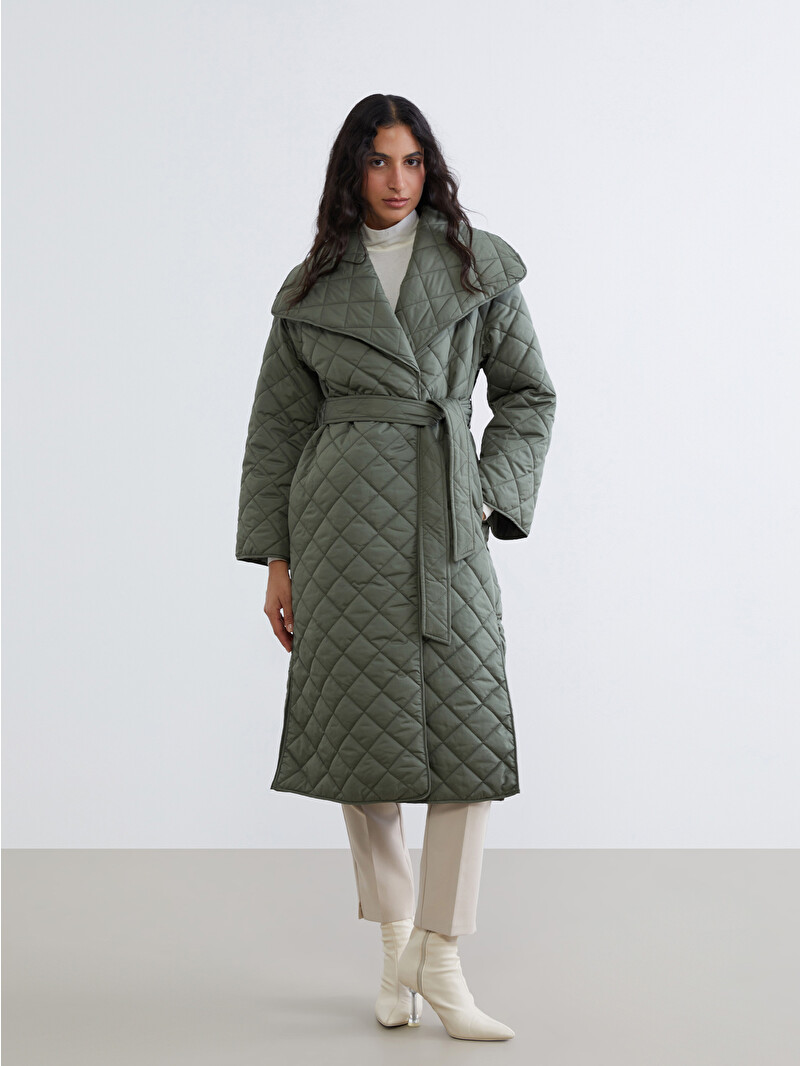 LCW Modest Jacket Collar Quilted Women's Puffer Coat - W59870Z8