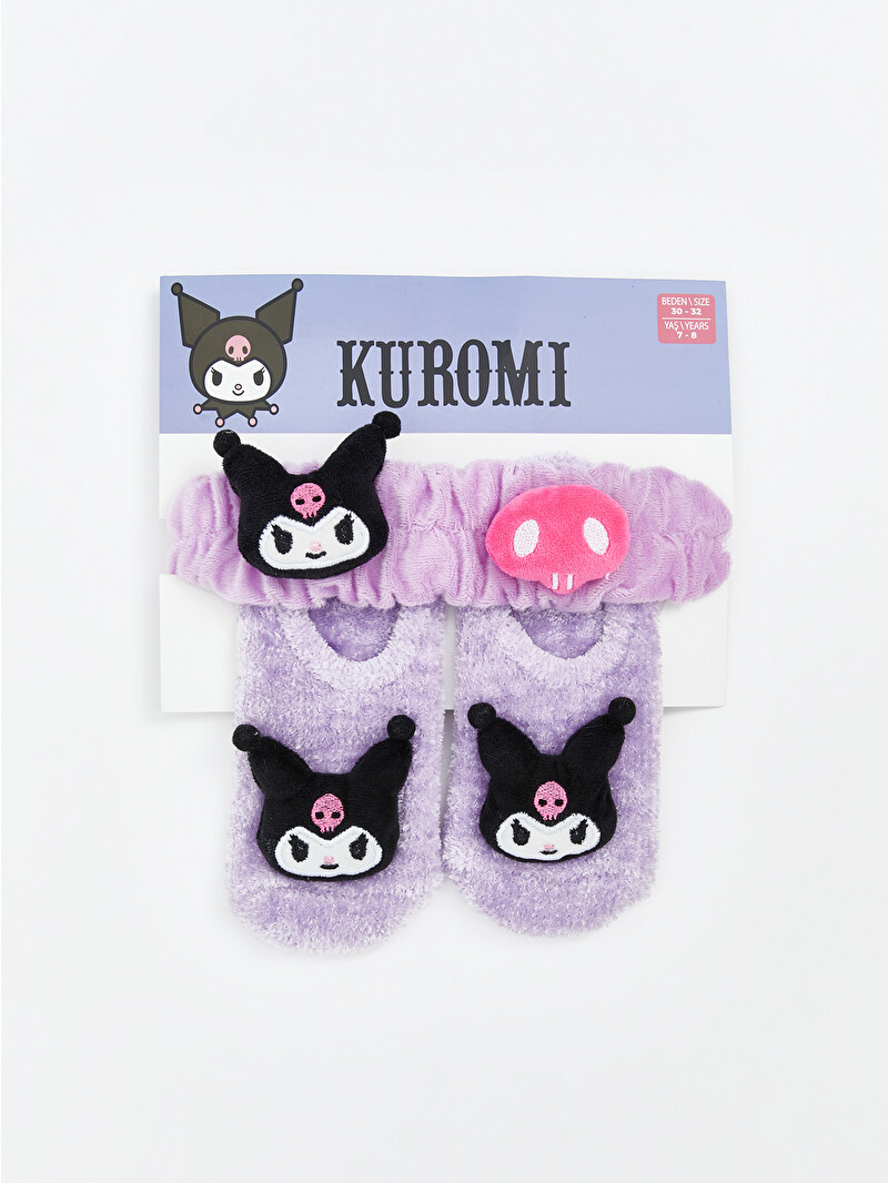 hiromi　0516 LCW Kids Kuromi Patterned Non-Slip Sole Girls' Homewear Socks and