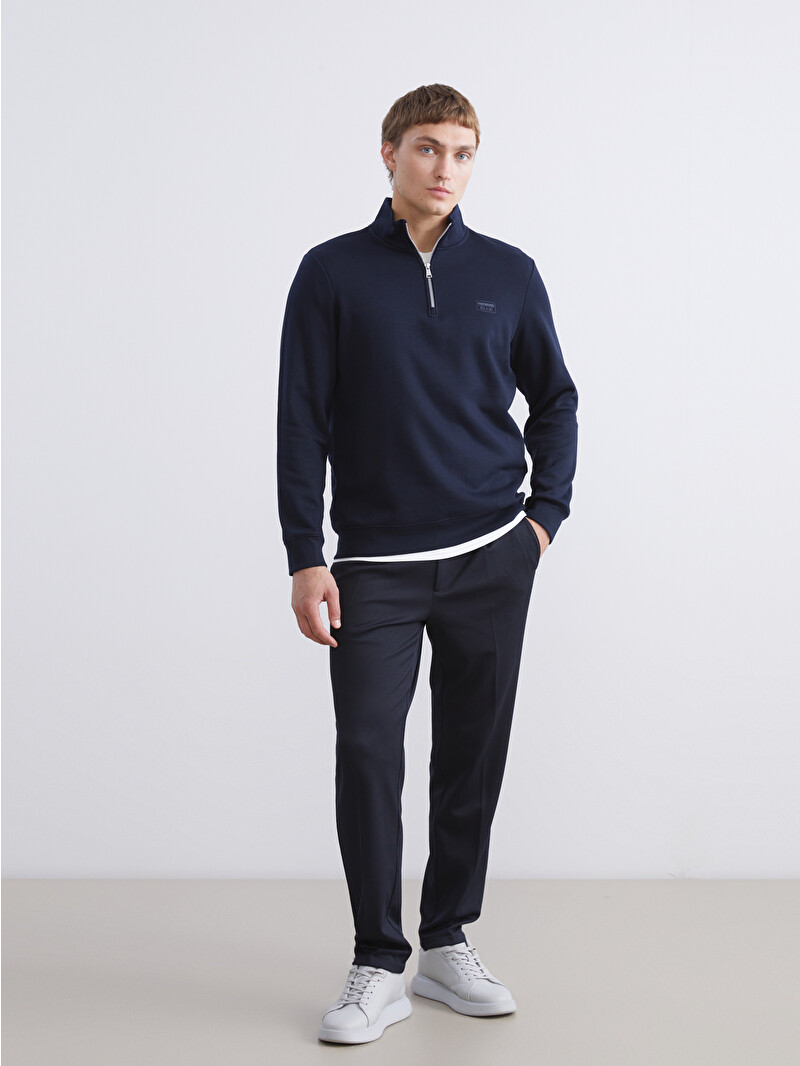 SOUTHBLUE Zippered Funnel Neck Long Sleeve Men's Sweatshirt