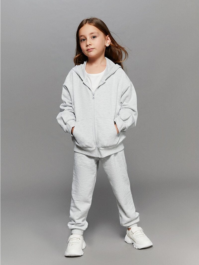 LCW Kids Gri Beli Lastikli Kız Çocuk Eşofman Altı - W5BQ66Z1-CT3 | LCW