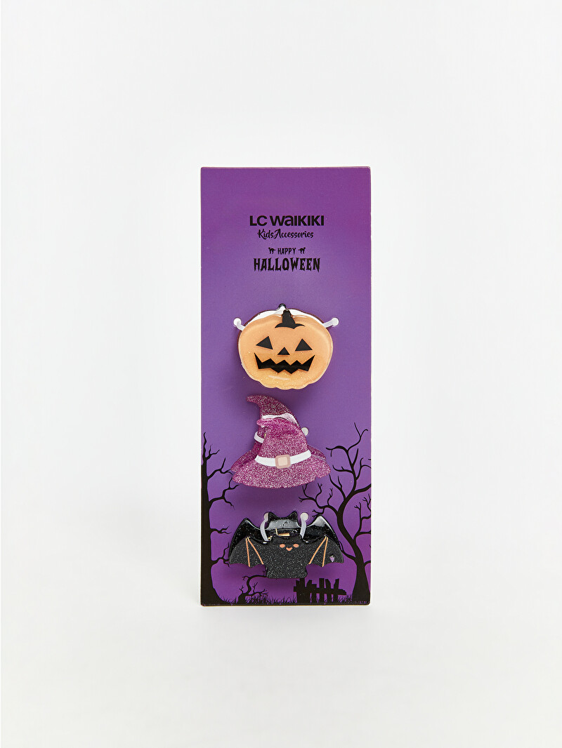 LCW JOY Pumpkin Figured Girl Hair Clip Set of 3 - W5EM20Z4-M0T