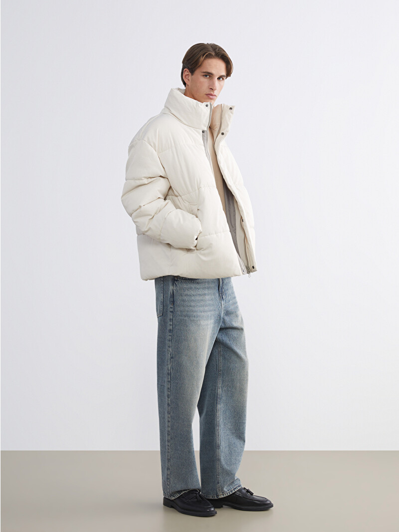 XSIDE Relaxed Fit Funnel Neck Men's Puffer Coat - W5FC80Z8-Z6T