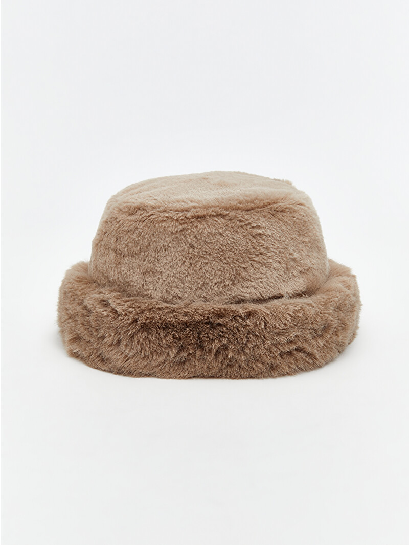 LCW ACCESSORIES Kahverengi Kürklü Kadın Bucket Şapka - W5FF43Z8