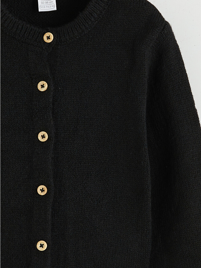 LCW ECO Crew Neck Girls Knitted Cardigan - W5FL21Z1-CVL - LC Waikiki
