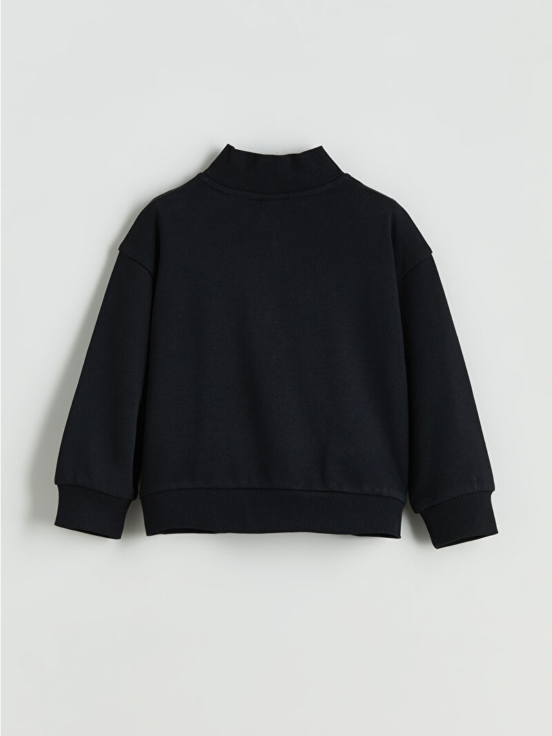 なつき LCW ECO Siyah Dik Yaka Kız Çocuk Sweatshirt - W5FL47Z4-CVL | LCW