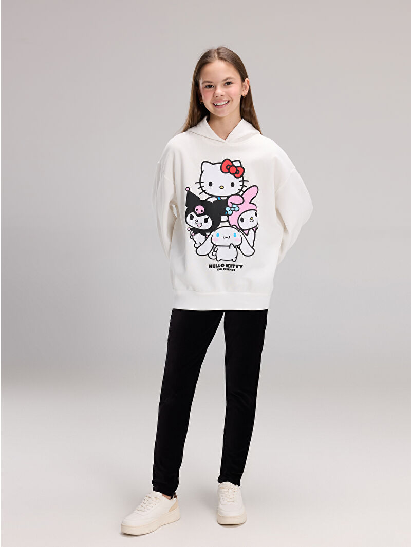 XU【W.I.A】KITTY パーカー△ホワイト△ LCW Kids Hooded Hello Kitty Printed Girls' Sweatshirt - W5G053Z4