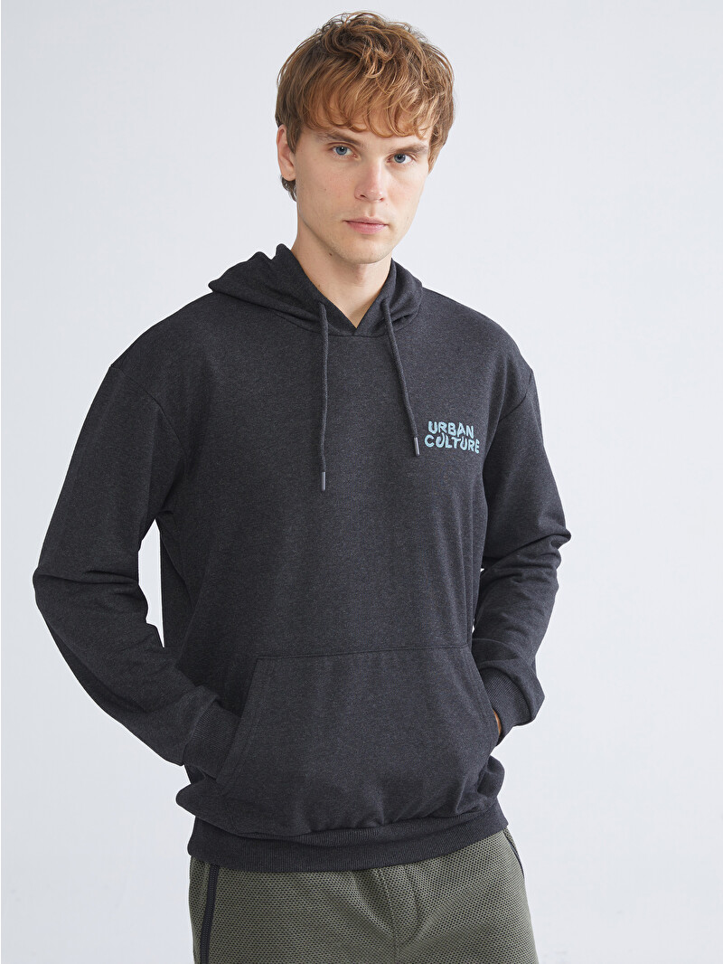 LCW ECO Long Sleeve Printed Men's Hoodie - W5G568Z8-CTH - LC Waikiki