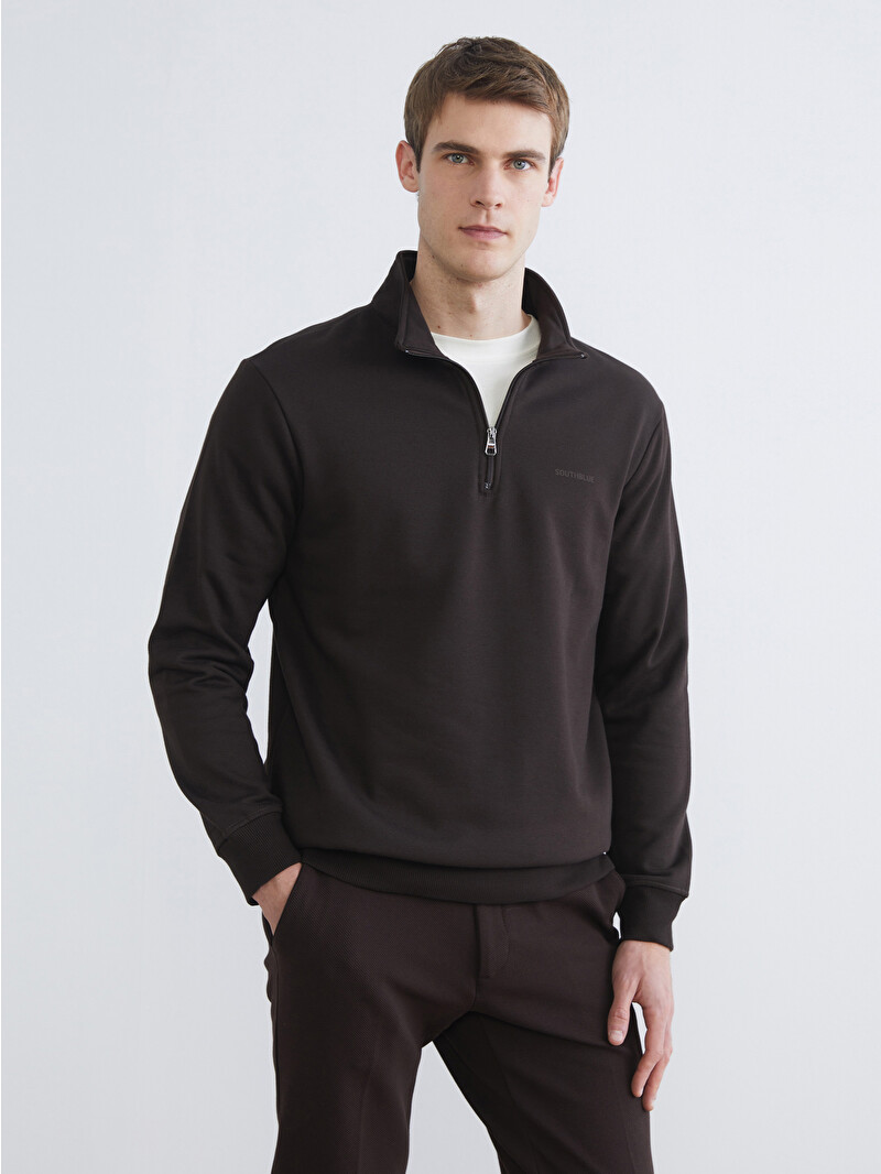 SOUTHBLUE Zippered Funnel Neck Men's Thick Sweatshirt - W5GT45Z8