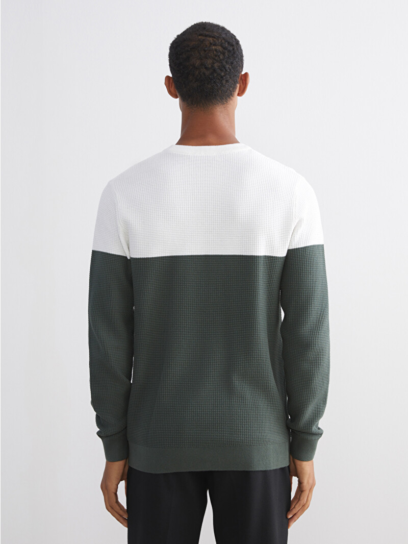 LCW Vision Crew Neck Color Block Men's Knitwear Sweater - W5HC46Z8