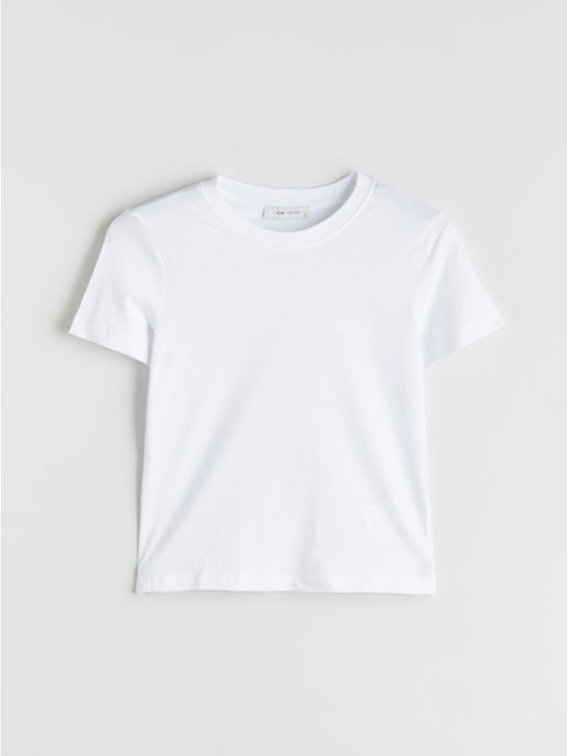 LCW Vision Beyaz Bisiklet Yaka Kadın Tişört - W5I764Z8-Q6K | LCW