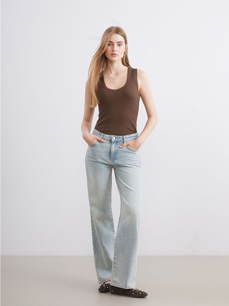 XSIDE Mavi Wideleg Kadın Jean Pantolon - W5JD26Z8-K9M | LCW