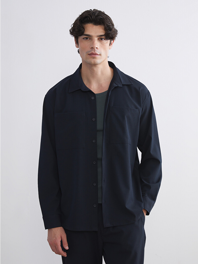 XSIDE Long Sleeve Collared Neck Men's Shirt - W5K130Z8-J2Y - LC