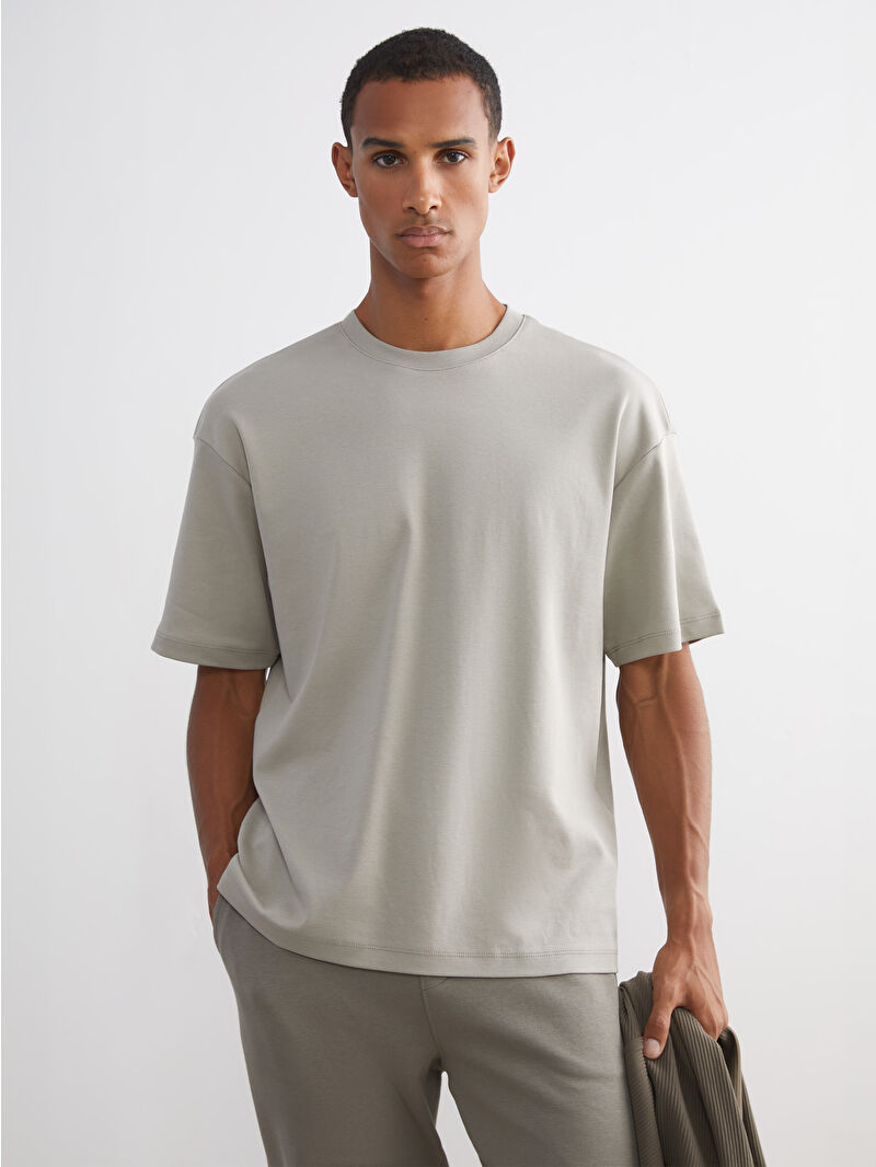 ピヨピヨ LCW Vision Bej Bisiklet Yaka Erkek Tişört - W5KR41Z8-Z3D | LCW