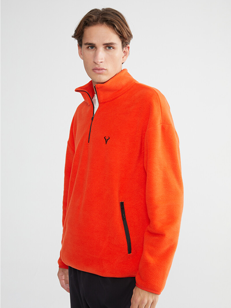 XSIDE ACTIVE Zippered Funnel Neck Long Sleeve Men's Sweatshirt