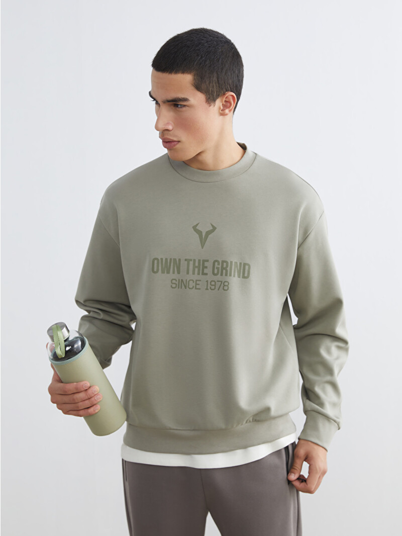 XSIDE ACTIVE Crew Neck Printed Men's Sweatshirt - W5LO87Z8-18C