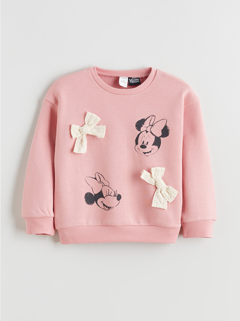 LCW Kids Minnie Mouse Printed Girls' Thick Sweatshirt - W5ME62Z1