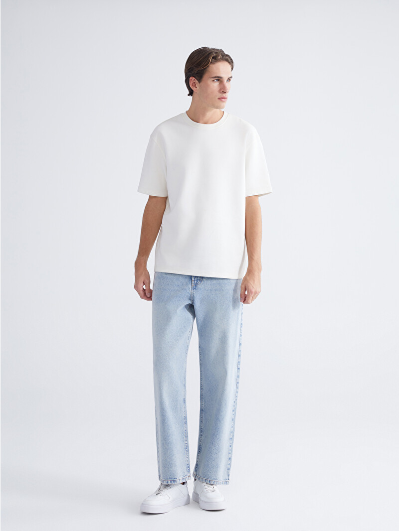 かつきくん着用slacker Baggy Denim Pants White L LCW Jeans İndigo Baggy Fit Erkek Jean Pantolon - W5MQ53Z8-311 | LCW
