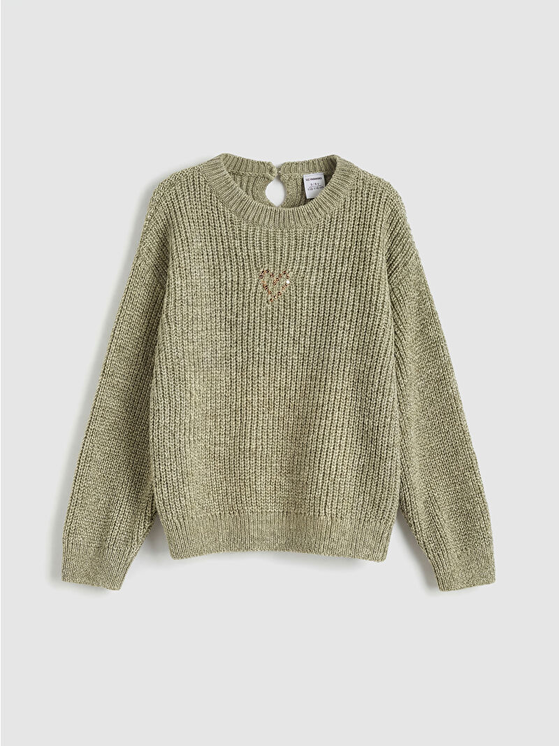 LCW Kids Heart Embroidered Girls' Knit Sweater - W5NS00Z1-1X7 - LC