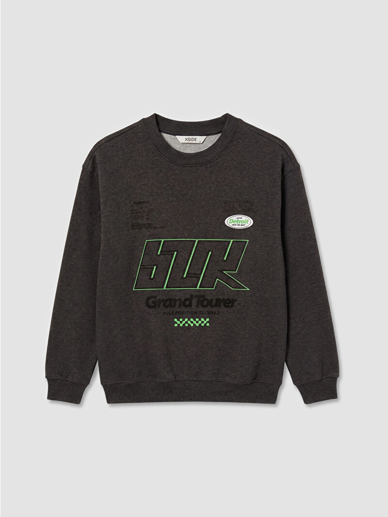 XSIDE Crew Neck Detroit Printed Men's Sweatshirt - W5O522Z8-L8N