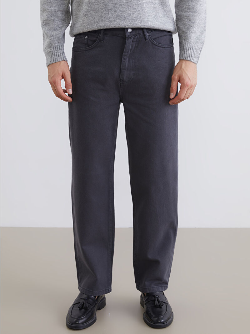 XSIDE Antrasit Standart Kalıp Gabardin Erkek Pantolon - W5O605Z8