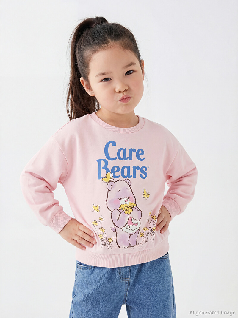 LCW Kids Girls' Thick Sweatshirt with Care Bears Print - W5OL54Z1