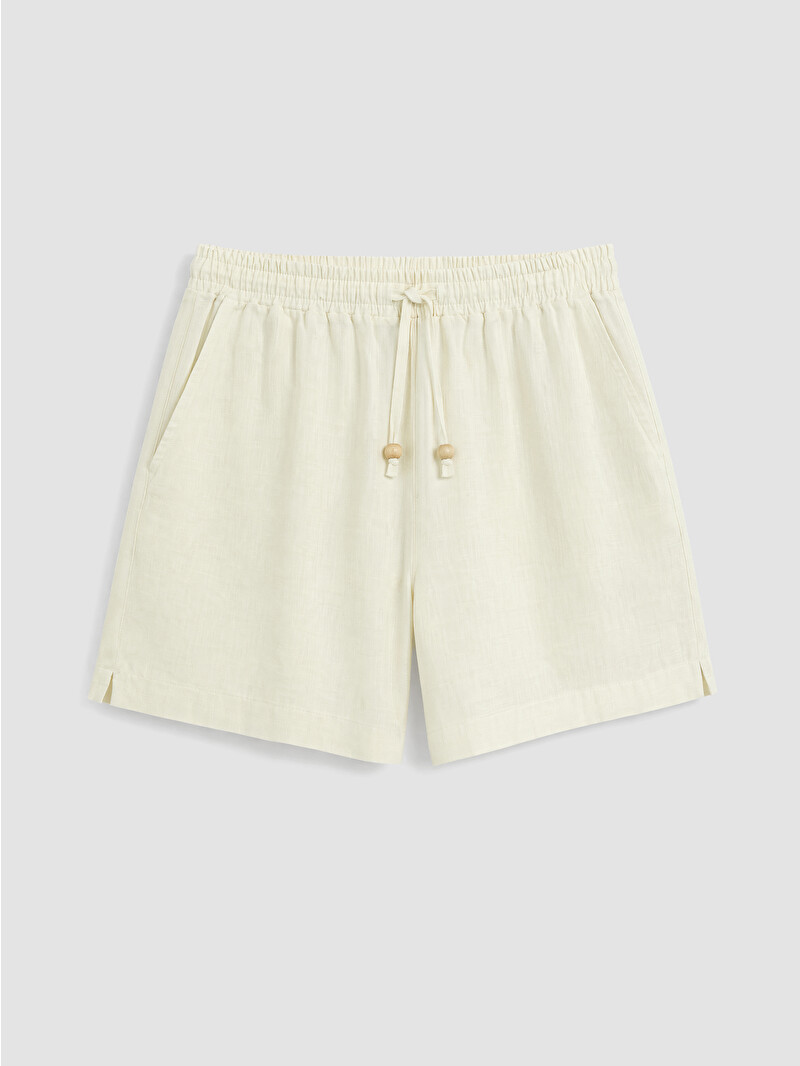 LCW Vision Elastic Waist %100 Linen Women's Shorts - S6PY23Z8-R9J