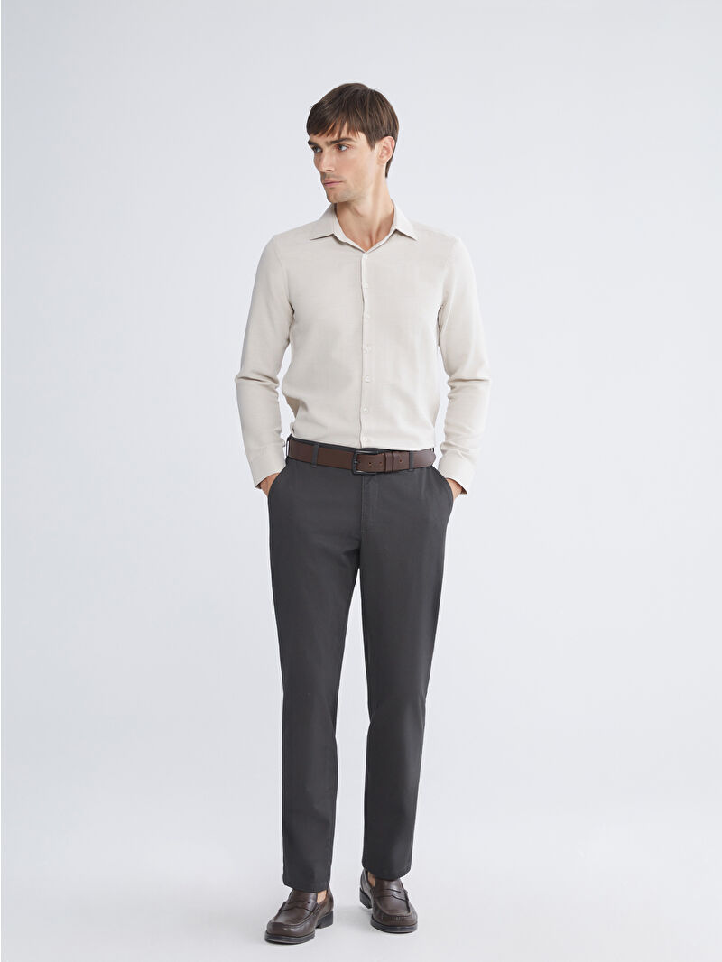 LCWAIKIKI Classic Antrasit Standart Kalıp Gabardin Erkek Chino