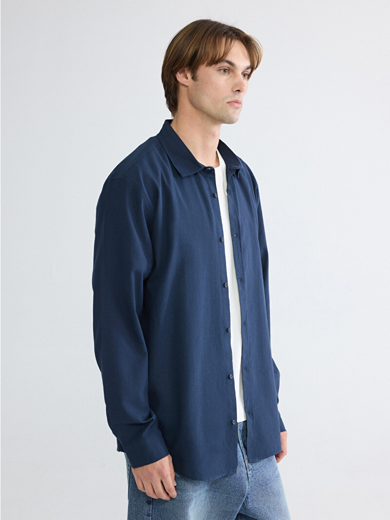 XSIDE Regular Fit Poplin Men's Shirt - S63629Z8-Z46 - LC Waikiki